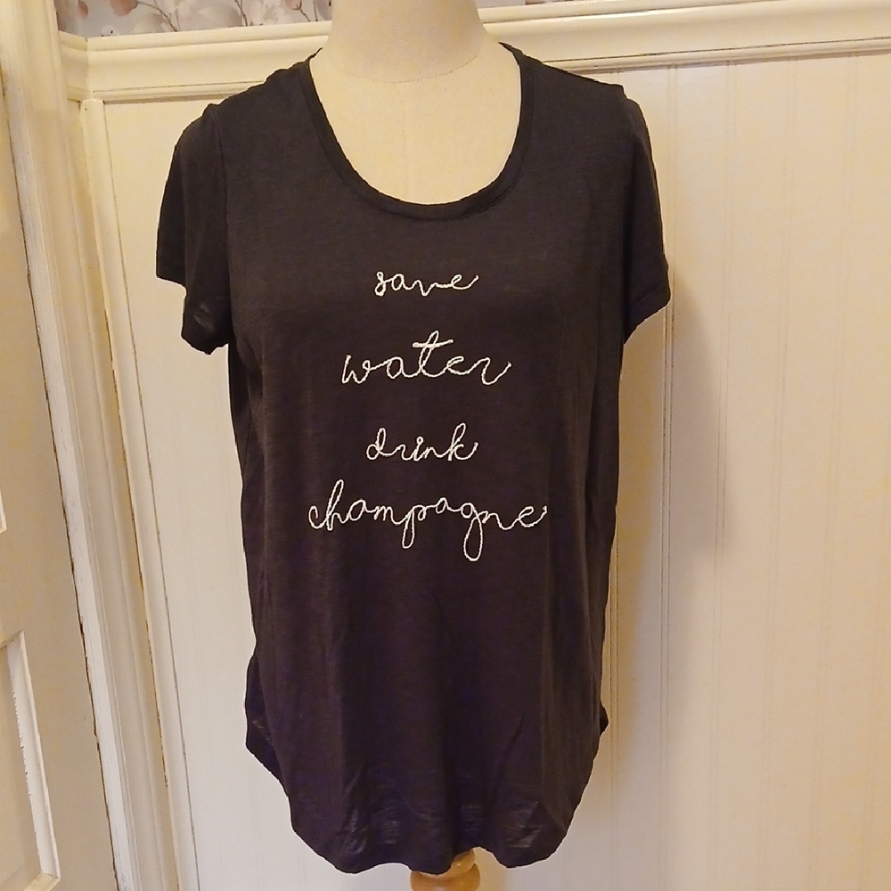 LC Lauren Conrad Black Tee with White Script